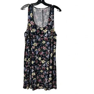 Pennington floral stretchy halter dress,2X,tent,flare,colorful, boho,like  new,